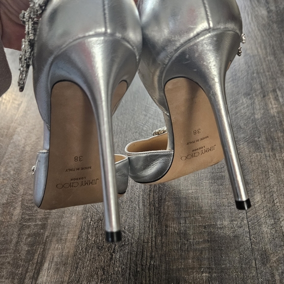 Jimmy ChooJimmy Choo Silver Leather Teja D'orsay Pumps - Picture 8 of 9
